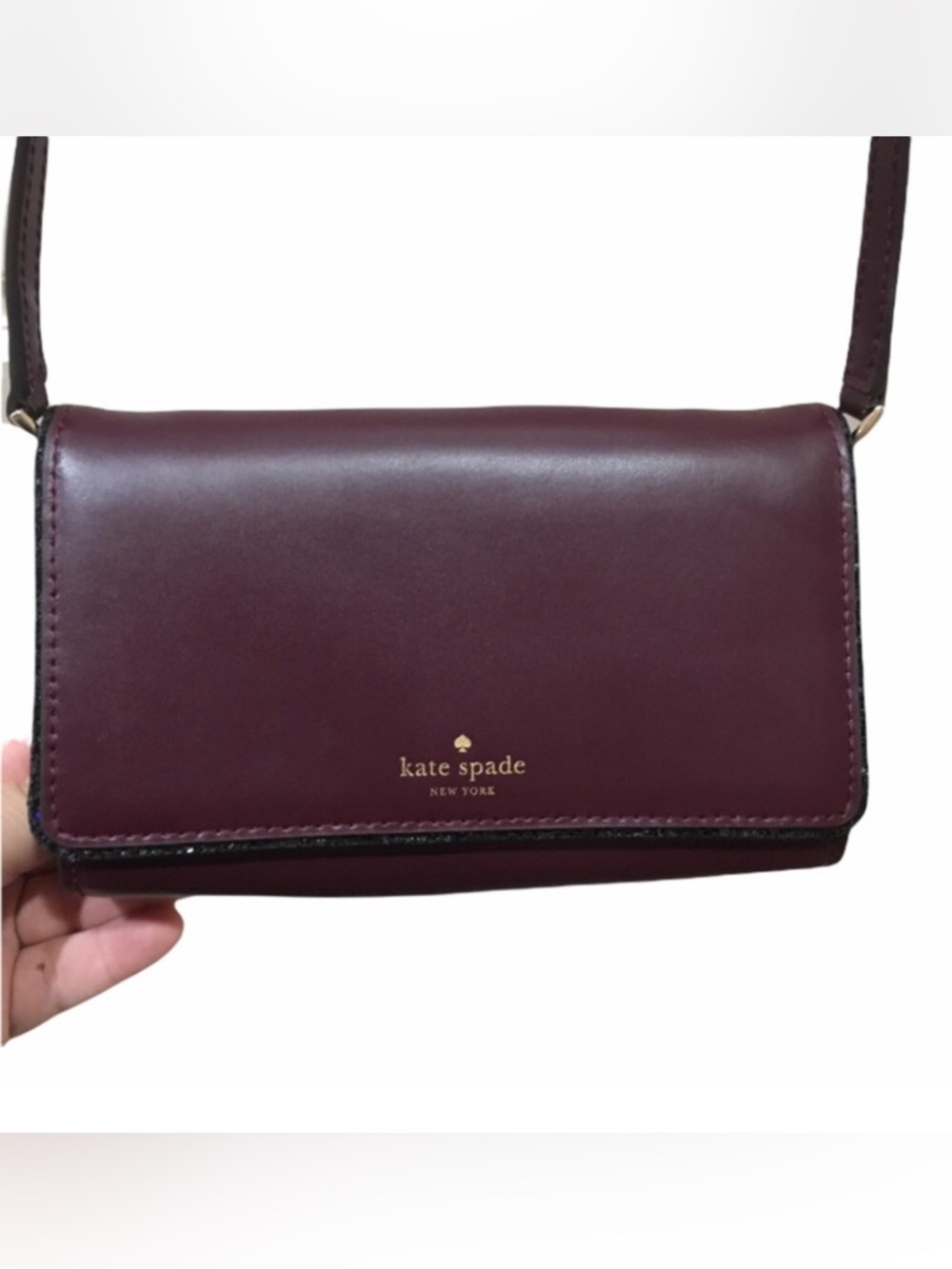 NWT Kate Spade Connie Deep Plum Sparkle Purse Bag